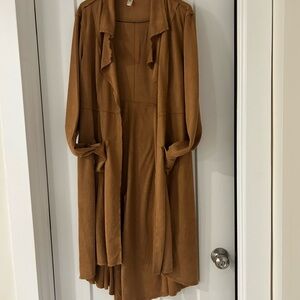 Chic Brown Suede Long Sleeve light weight jacket
